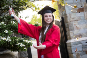 red graduation gown